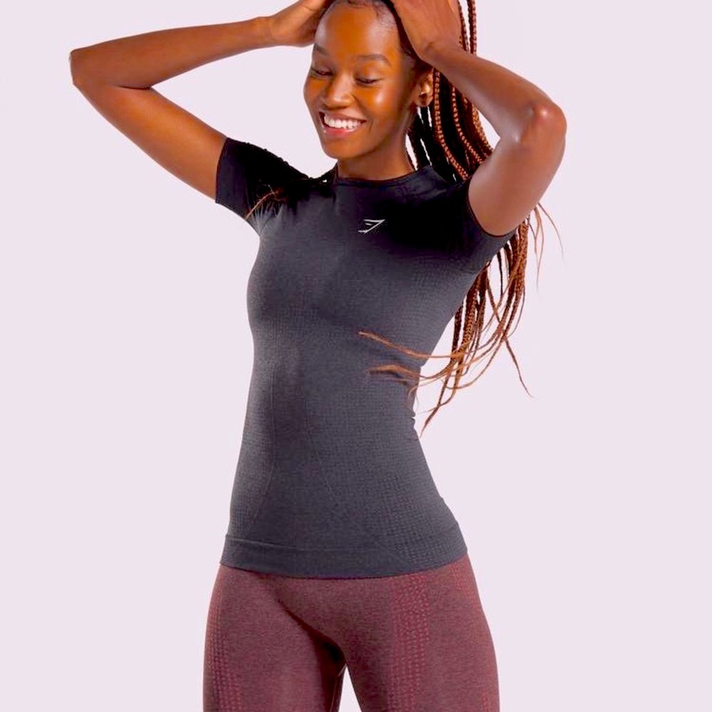 Gymshark Vital Seamless 2.0 T-Shirt - Black Marl sz XL